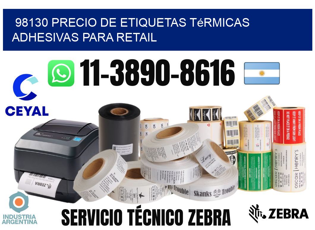 98130 precio de etiquetas térmicas adhesivas para retail