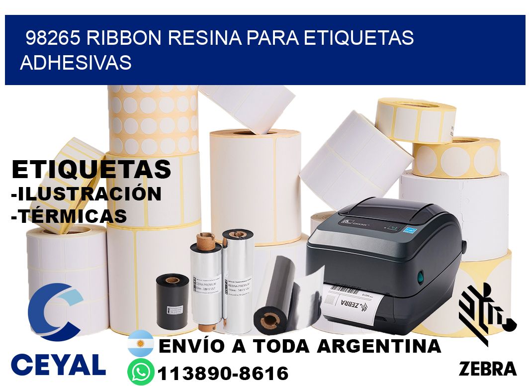 98265 ribbon resina para etiquetas adhesivas