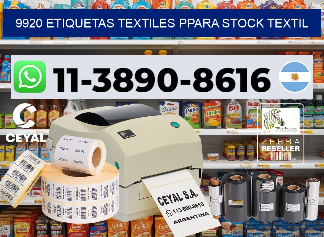 9920 Etiquetas textiles ppara stock textil