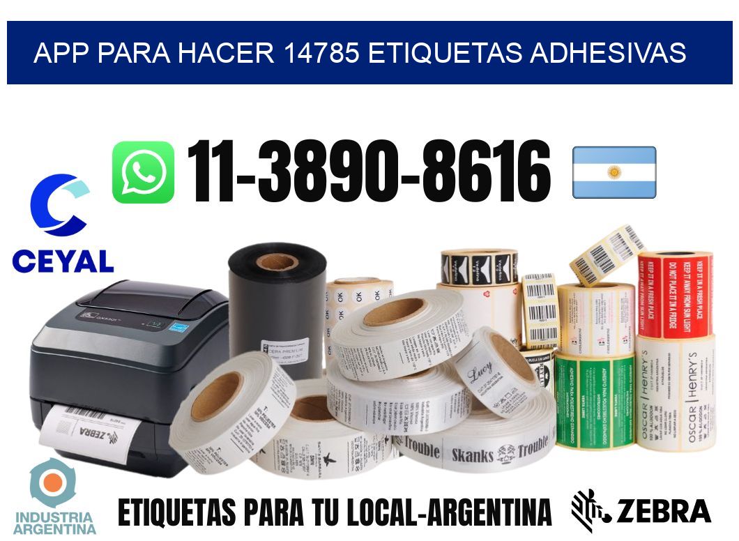 App para hacer 14785 etiquetas adhesivas