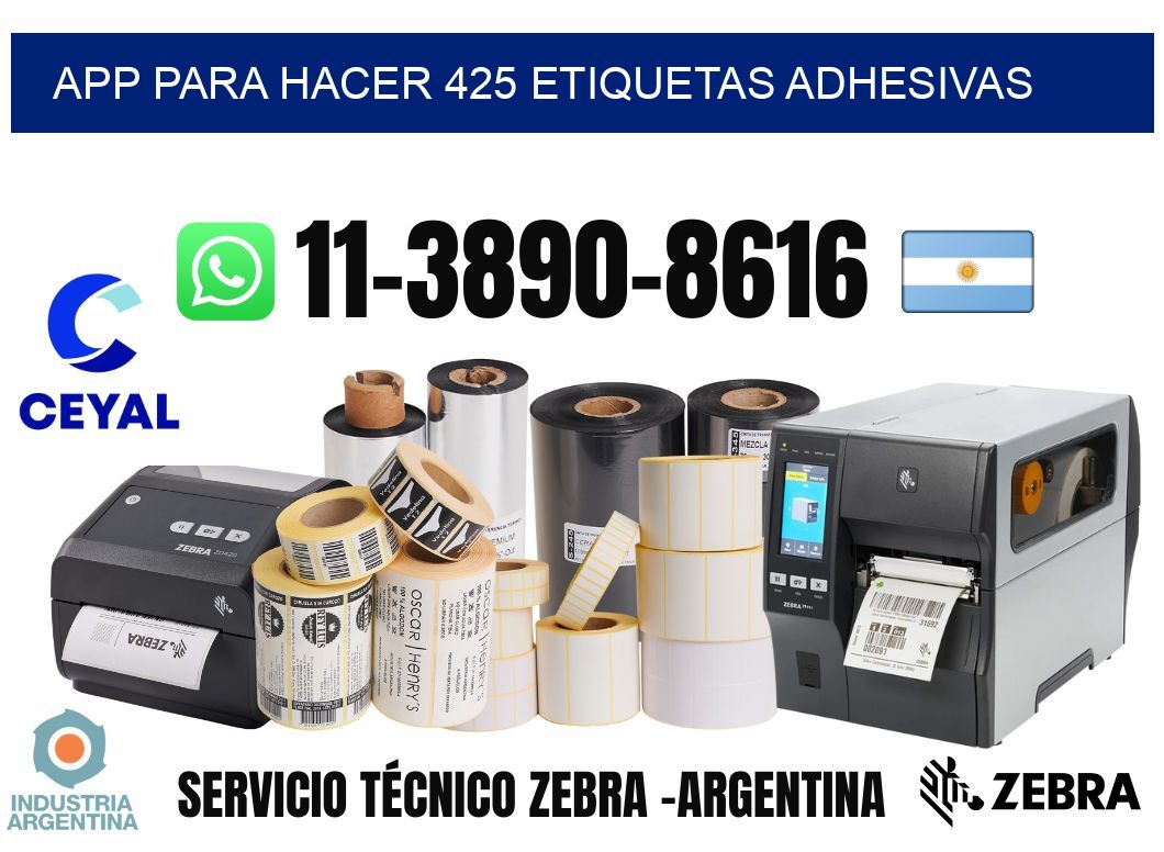 App para hacer 425 etiquetas adhesivas