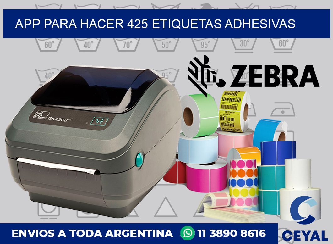 App para hacer 425 etiquetas adhesivas