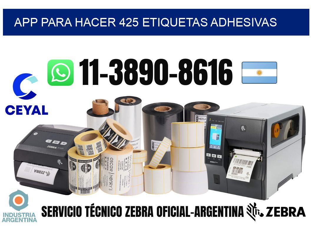 App para hacer 425 etiquetas adhesivas