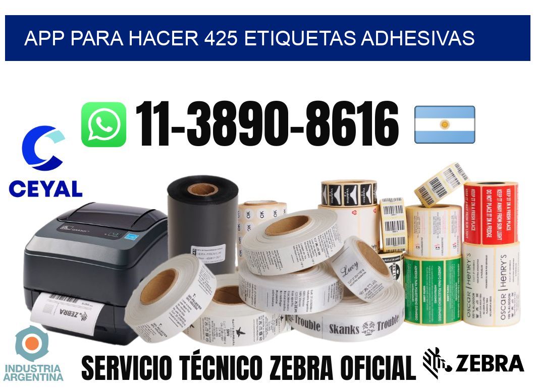 App para hacer 425 etiquetas adhesivas