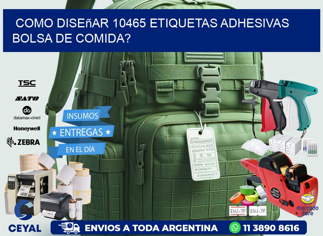 como diseñar 10465 etiquetas adhesivas bolsa de comida?