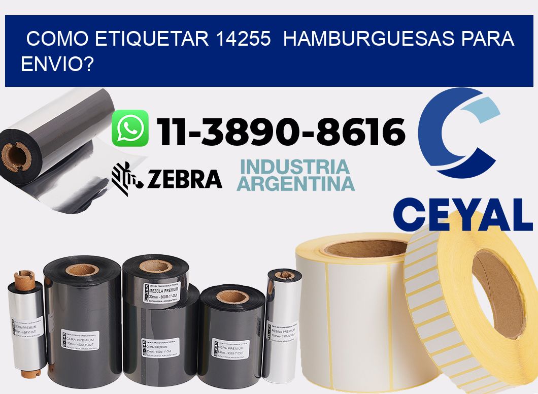 como etiquetar 14255  hamburguesas para envio?