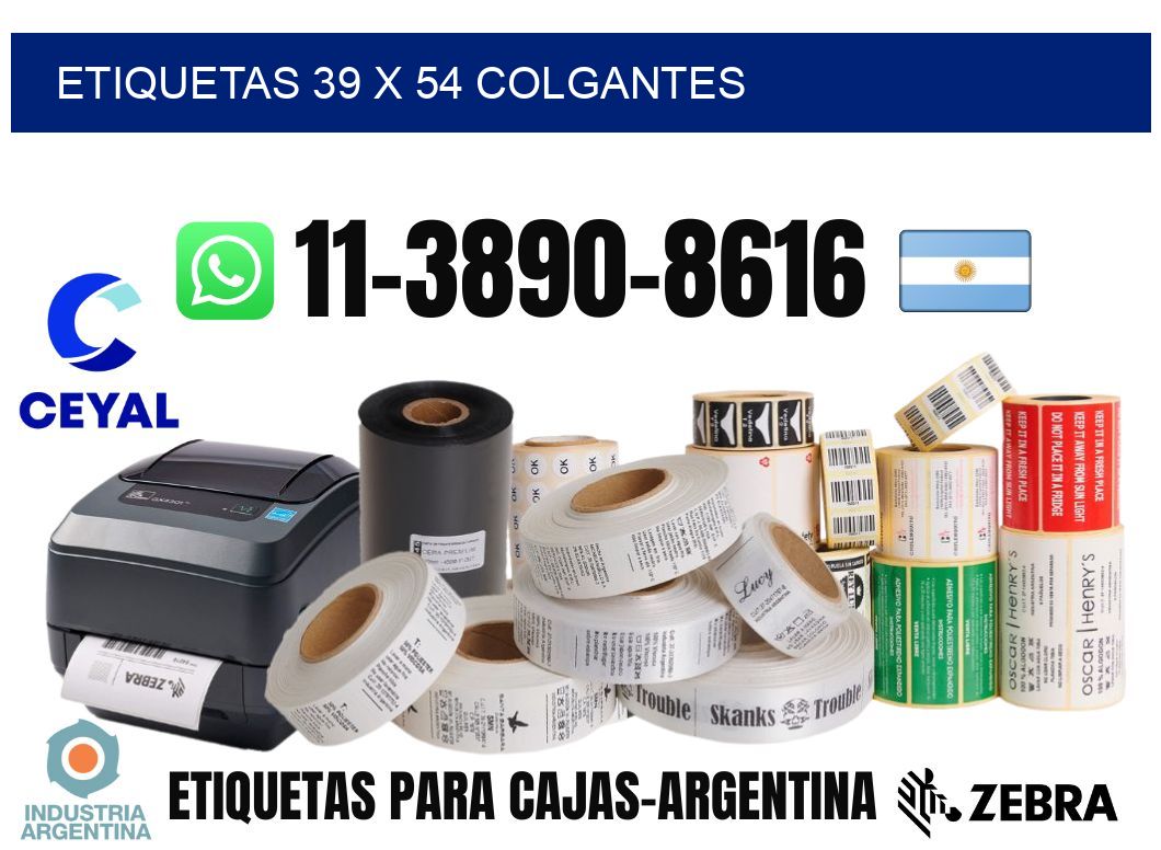 etiquetas 39 x 54 colgantes