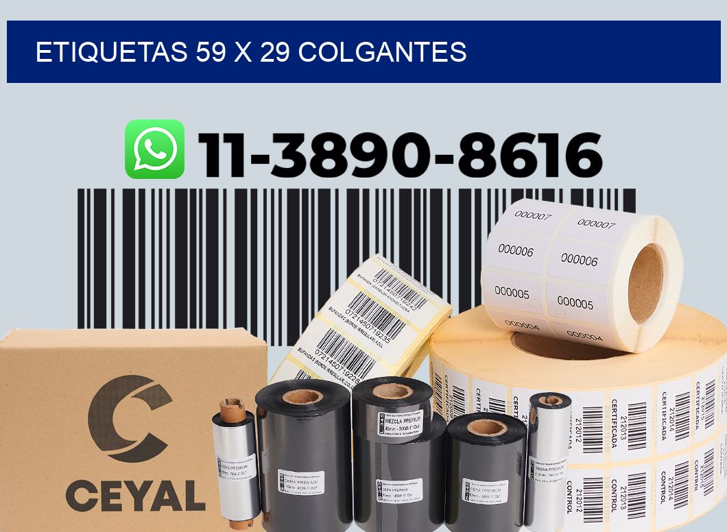 etiquetas 59 x 29 colgantes