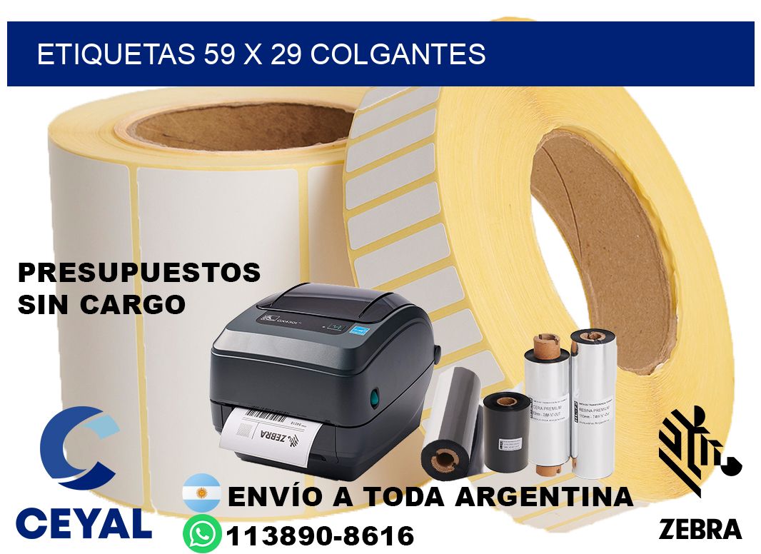 etiquetas 59 x 29 colgantes