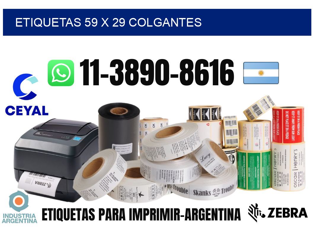 etiquetas 59 x 29 colgantes