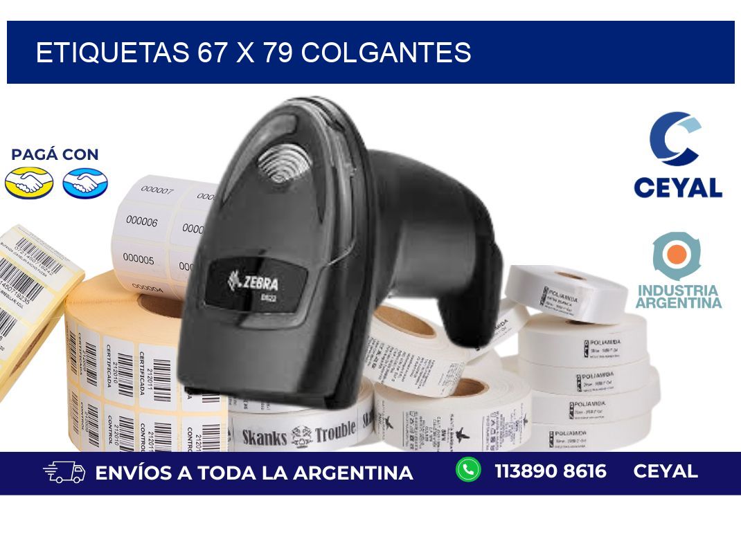 etiquetas 67 x 79 colgantes