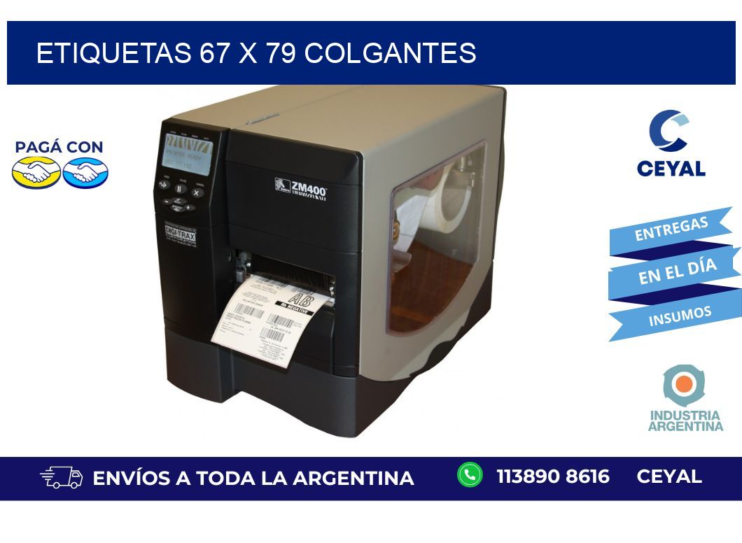 etiquetas 67 x 79 colgantes