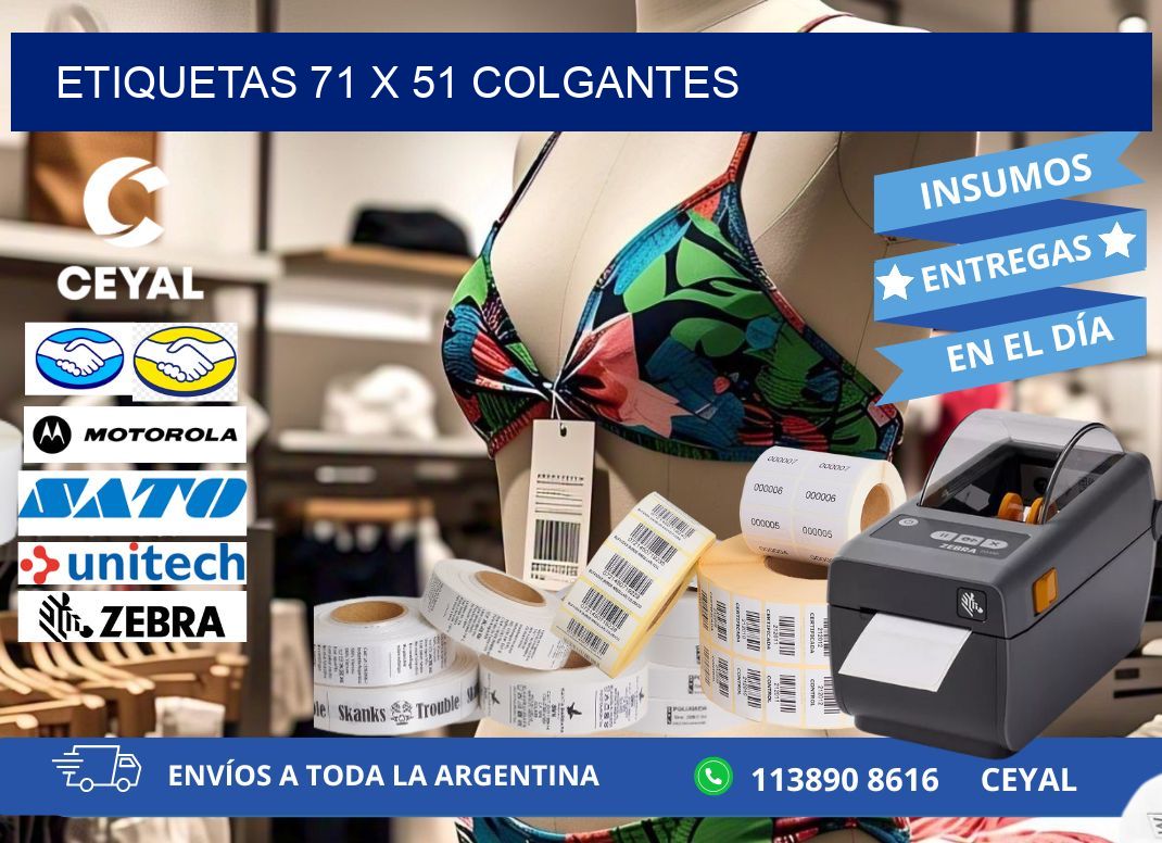 etiquetas 71 x 51 colgantes