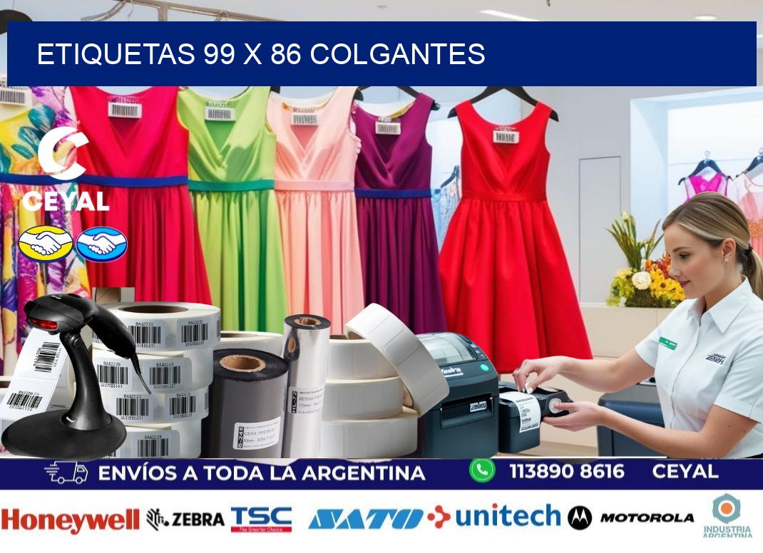 etiquetas 99 x 86 colgantes