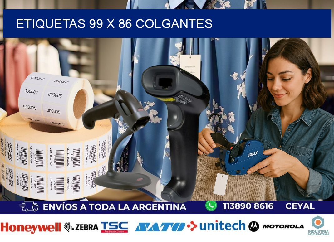 etiquetas 99 x 86 colgantes