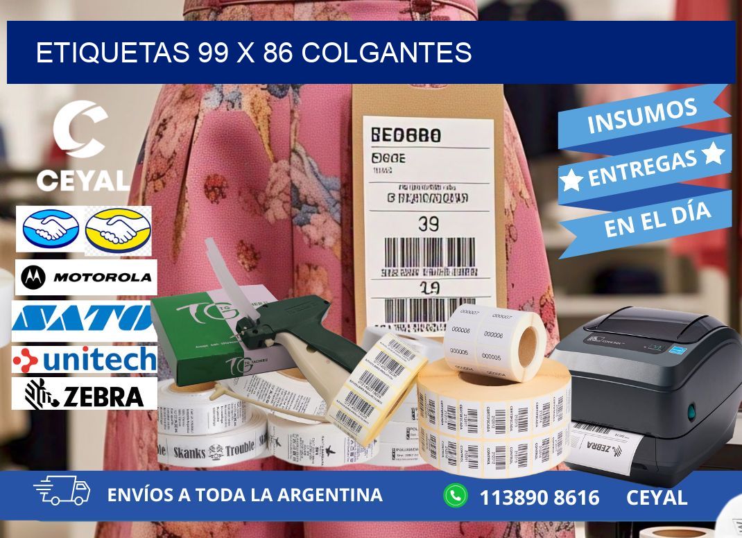 etiquetas 99 x 86 colgantes