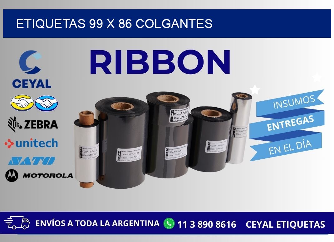 etiquetas 99 x 86 colgantes