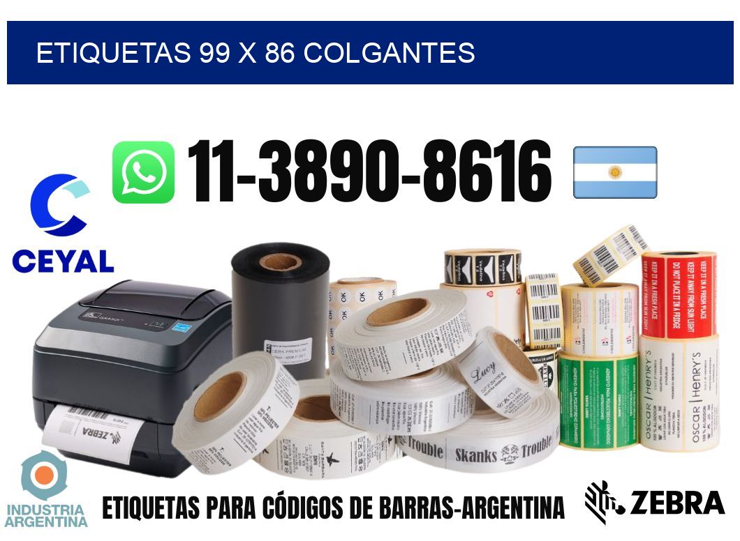 etiquetas 99 x 86 colgantes