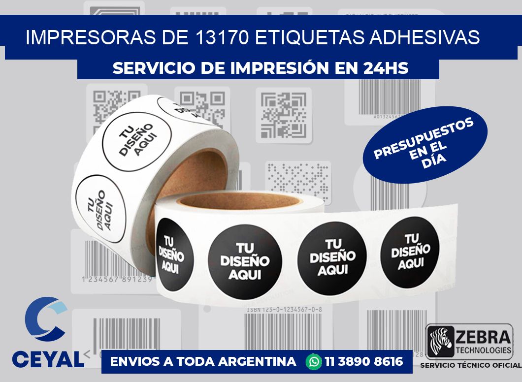 impresoras de 13170 etiquetas adhesivas