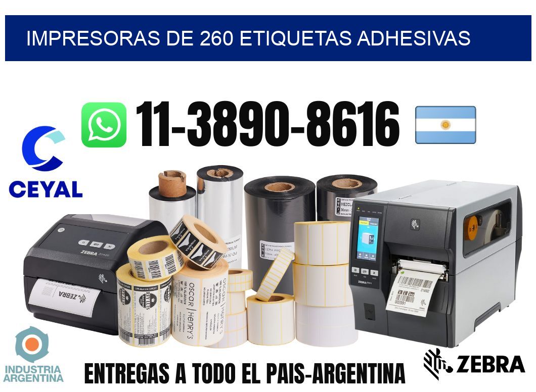 impresoras de 260 etiquetas adhesivas