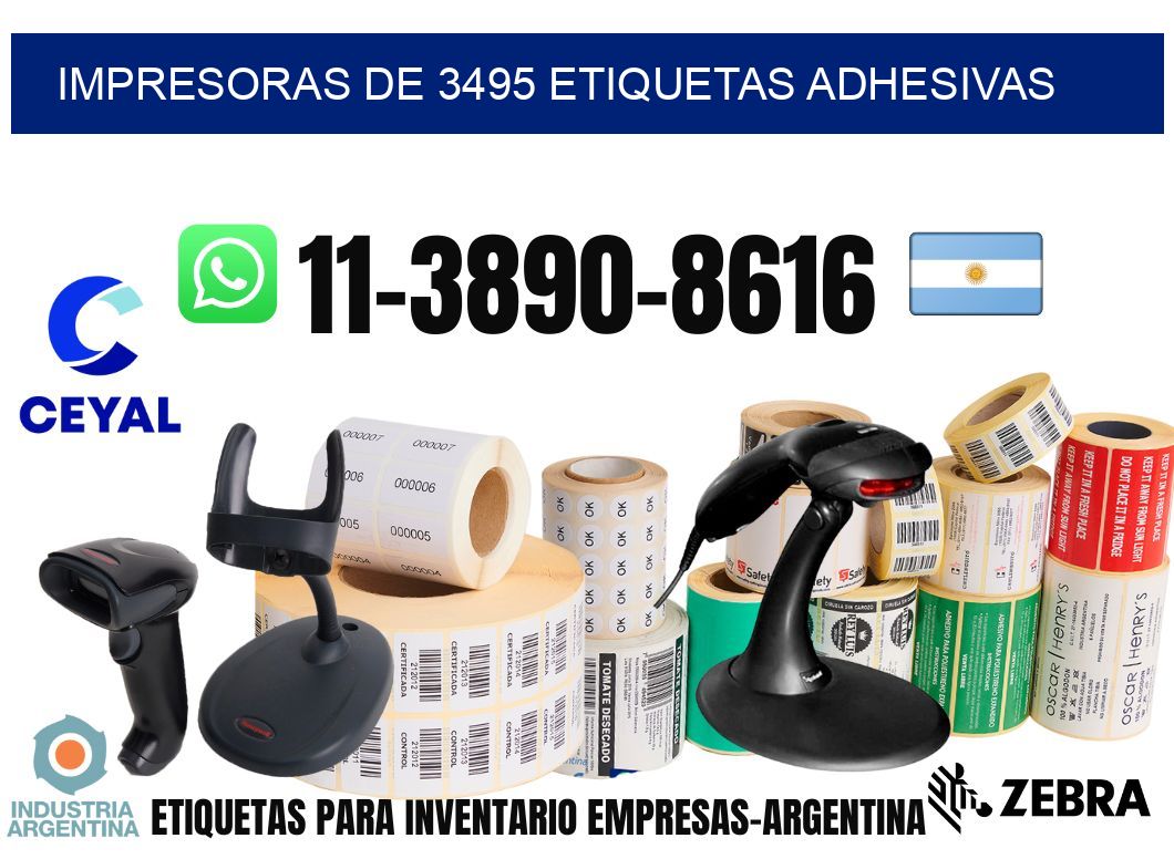 impresoras de 3495 etiquetas adhesivas