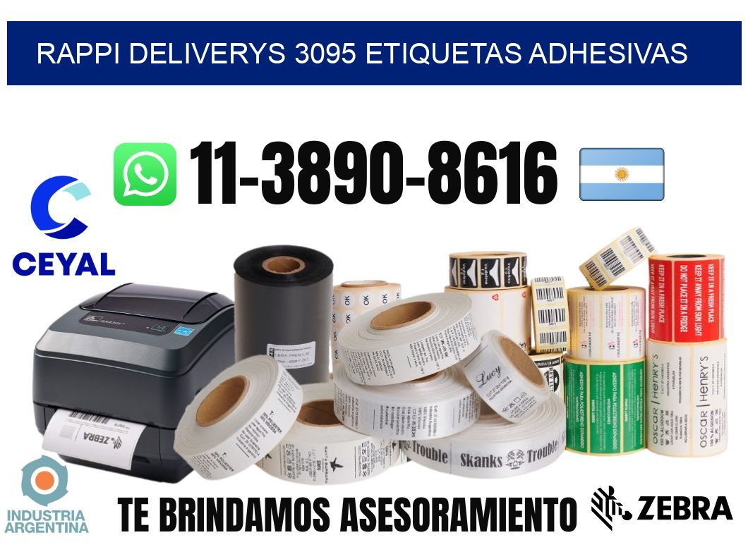 rappi deliverys 3095 etiquetas adhesivas