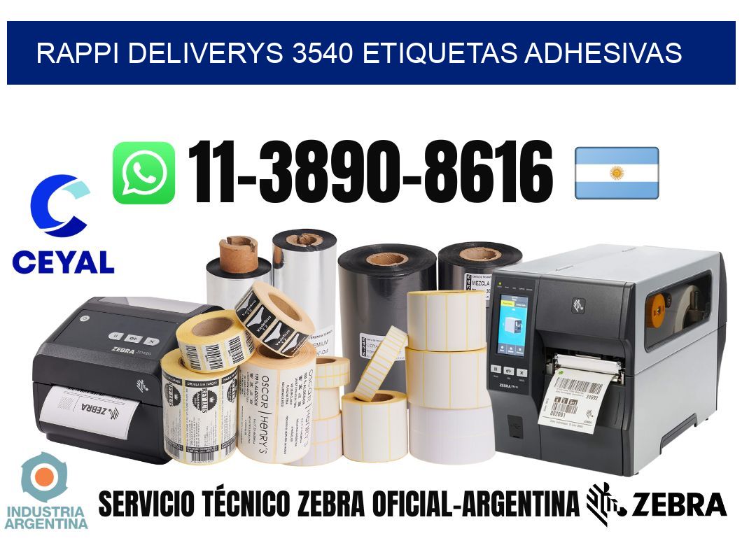 rappi deliverys 3540 etiquetas adhesivas