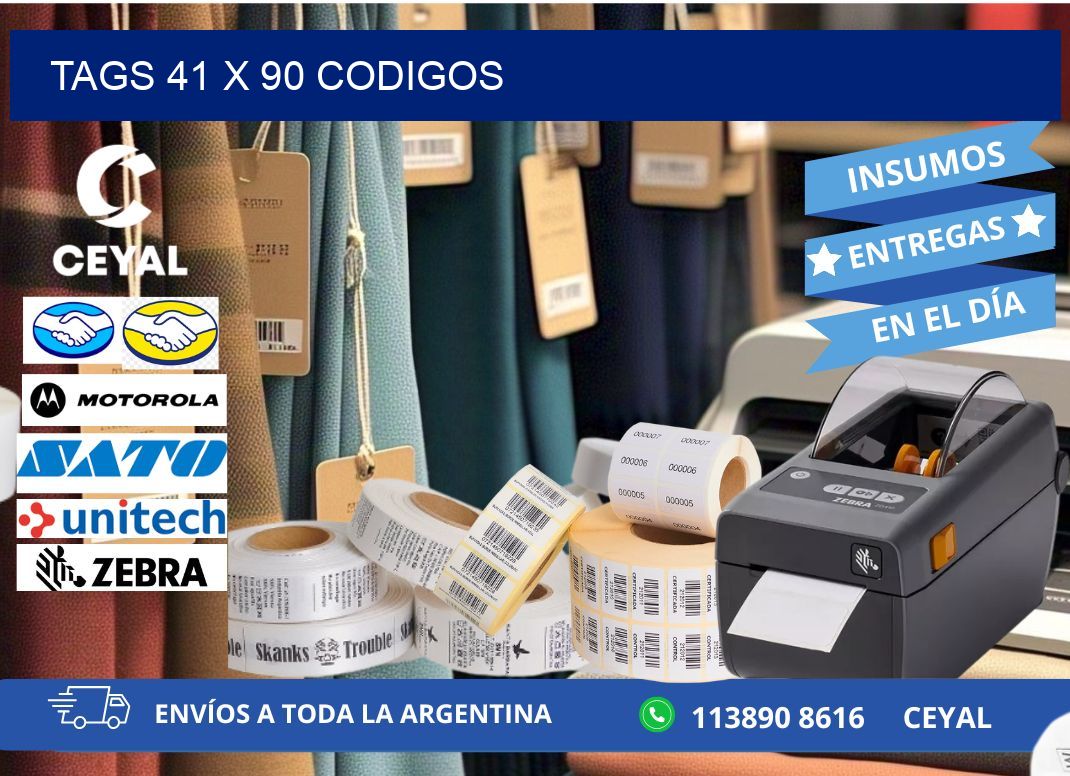 tags 41 x 90 codigos