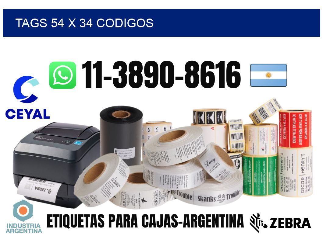 tags 54 x 34 codigos