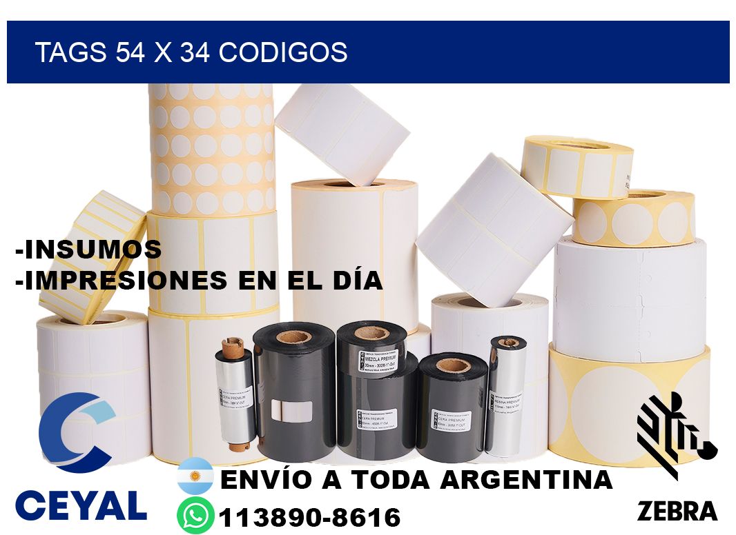 tags 54 x 34 codigos