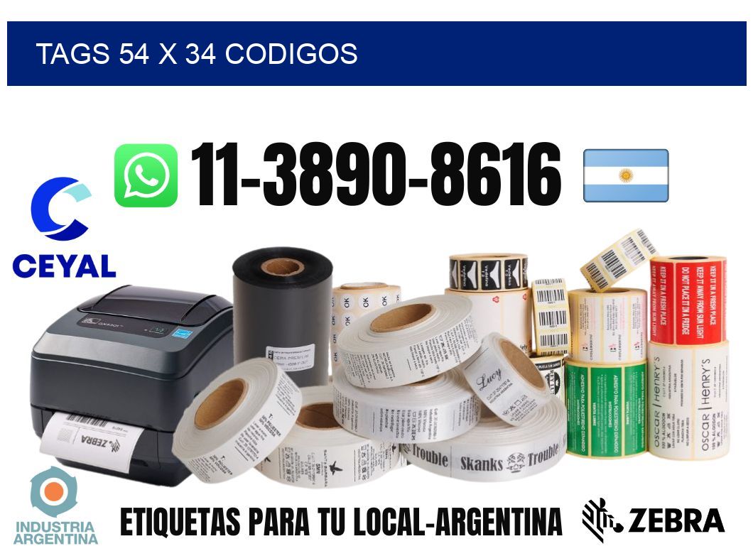 tags 54 x 34 codigos
