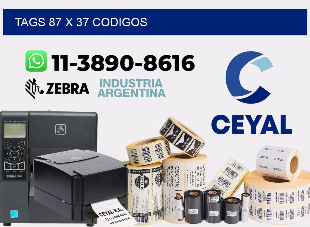 tags 87 x 37 codigos