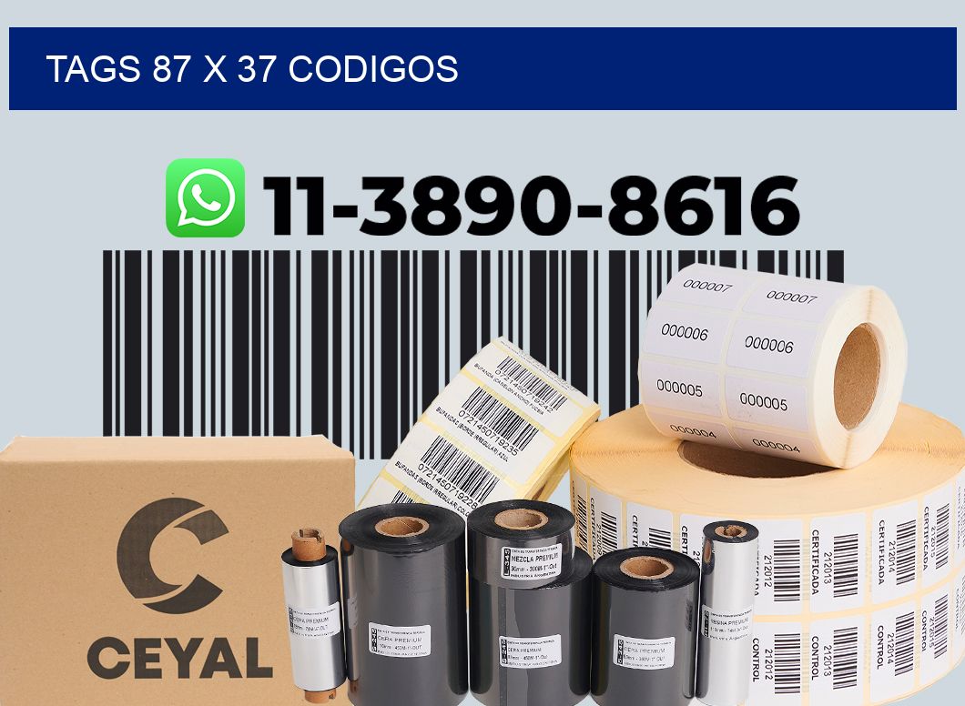 tags 87 x 37 codigos