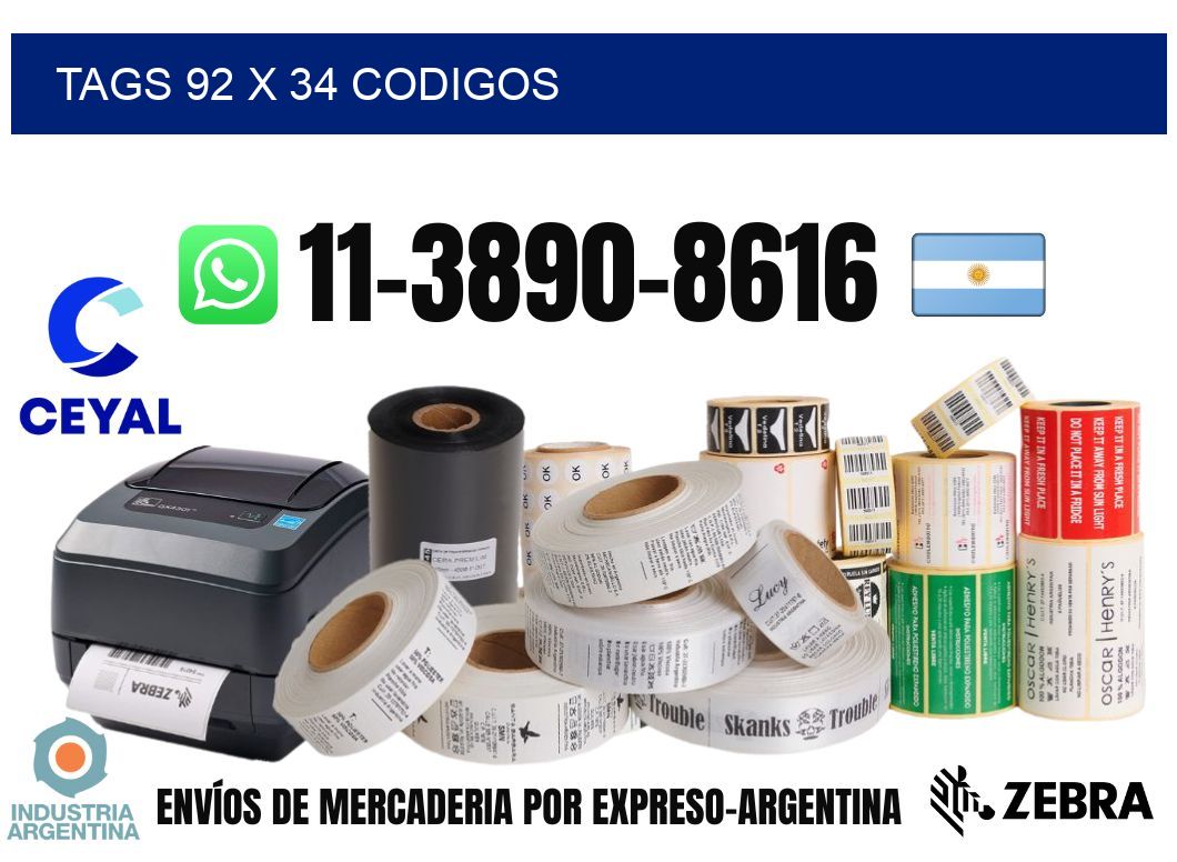 tags 92 x 34 codigos