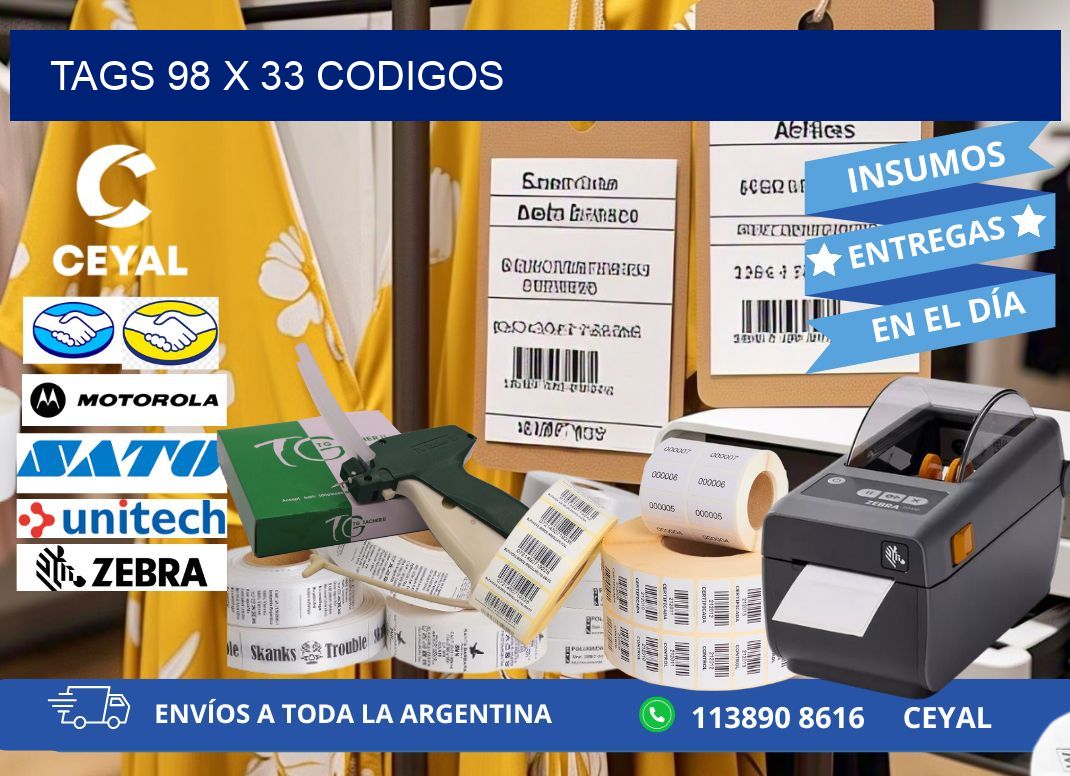 tags 98 x 33 codigos