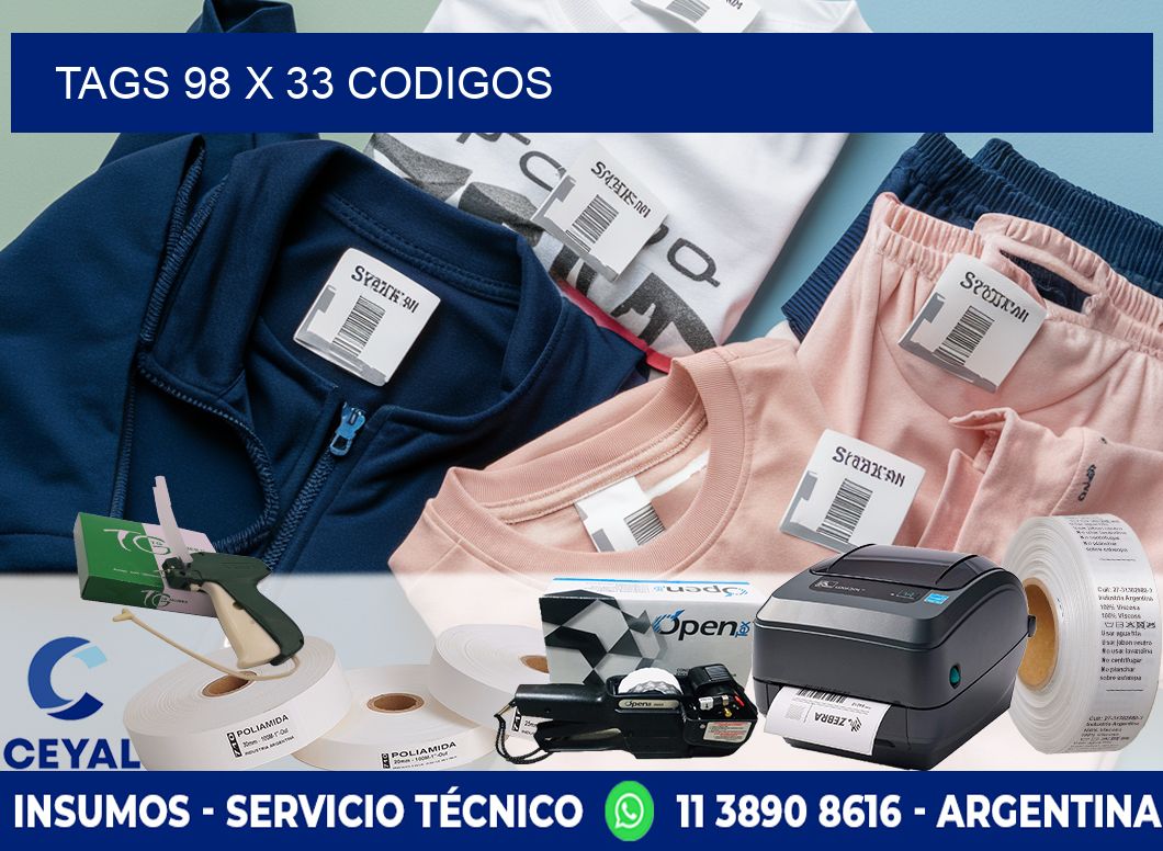 tags 98 x 33 codigos