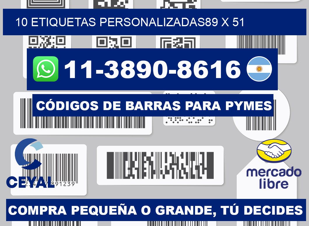 10 ETIQUETAS PERSONALIZADAS89 x 51