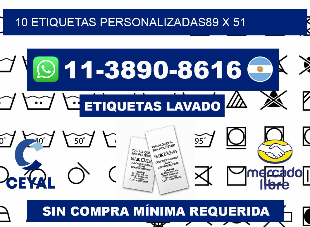 10 ETIQUETAS PERSONALIZADAS89 x 51