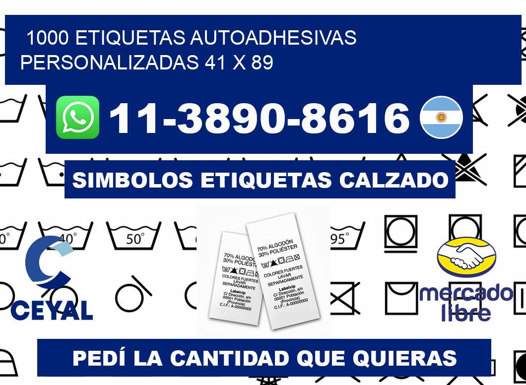 1000 Etiquetas autoadhesivas personalizadas 41 x 89