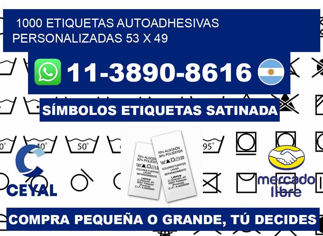 1000 Etiquetas autoadhesivas personalizadas 53 x 49