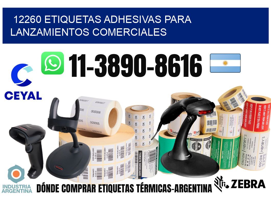 12260 Etiquetas adhesivas para lanzamientos comerciales
