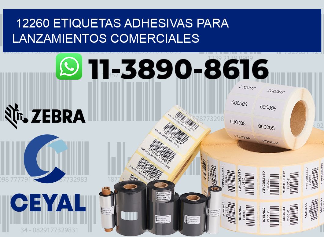 12260 Etiquetas adhesivas para lanzamientos comerciales