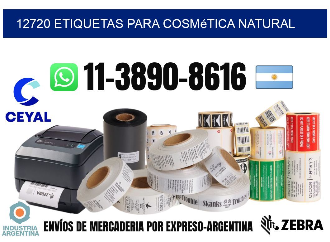 12720 Etiquetas para cosmética natural