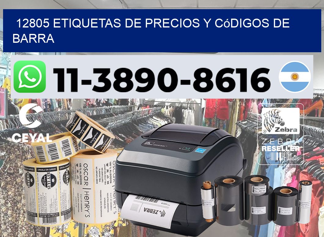 12805 Etiquetas de precios y códigos de barra