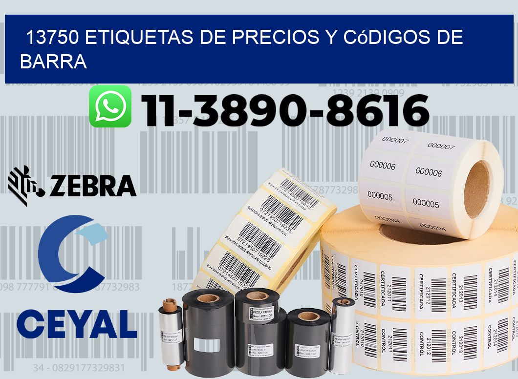 13750 Etiquetas de precios y códigos de barra