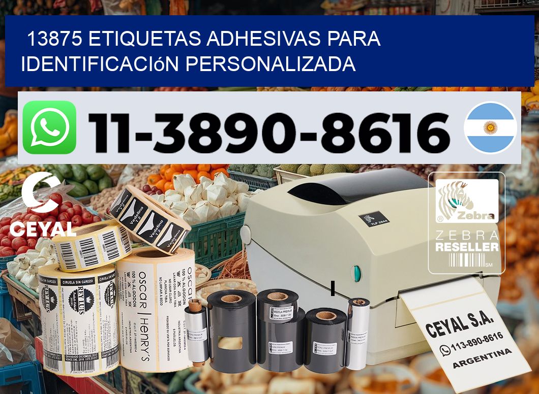 13875 Etiquetas adhesivas para identificación personalizada