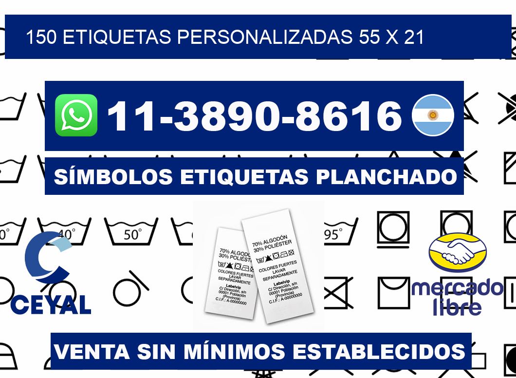 150 ETIQUETAS PERSONALIZADAS 55 x 21
