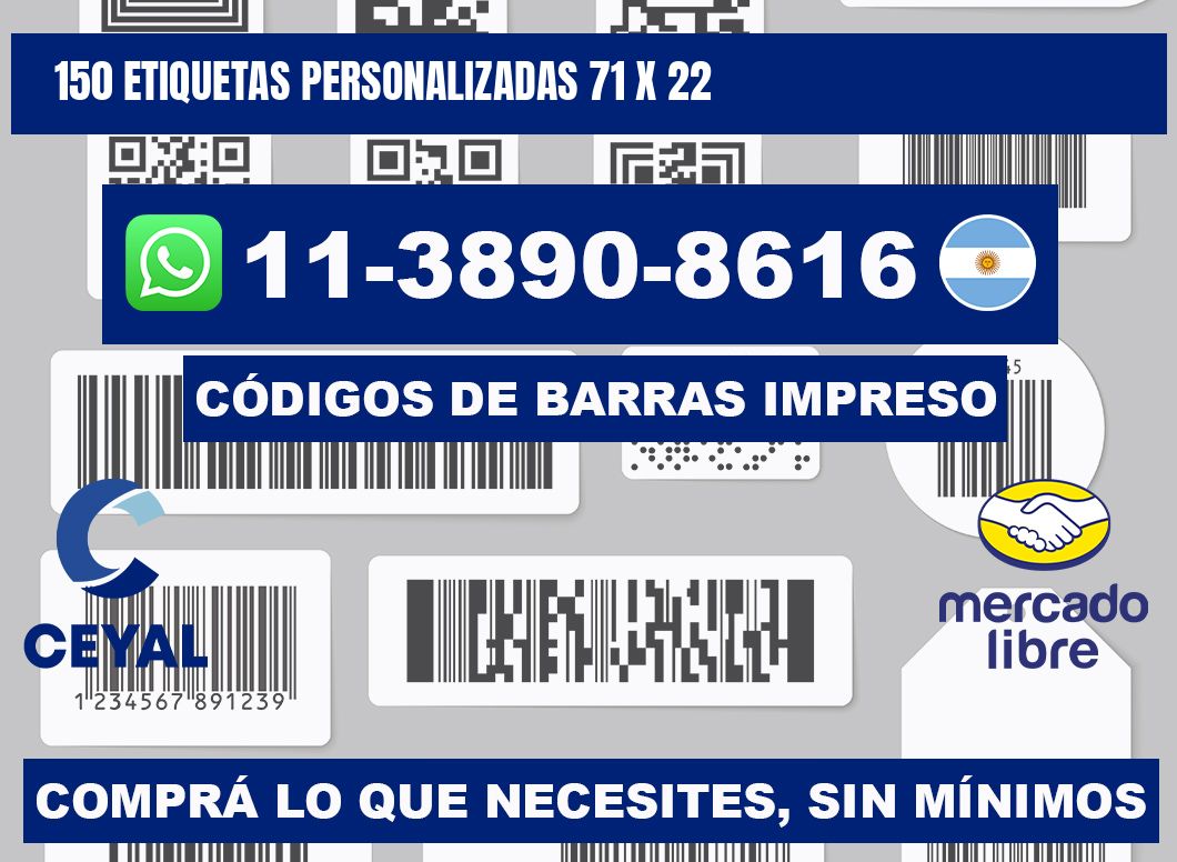 150 ETIQUETAS PERSONALIZADAS 71 x 22