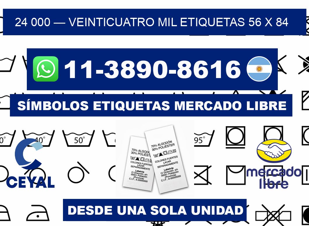 24 000 — veinticuatro mil etiquetas 56 x 84