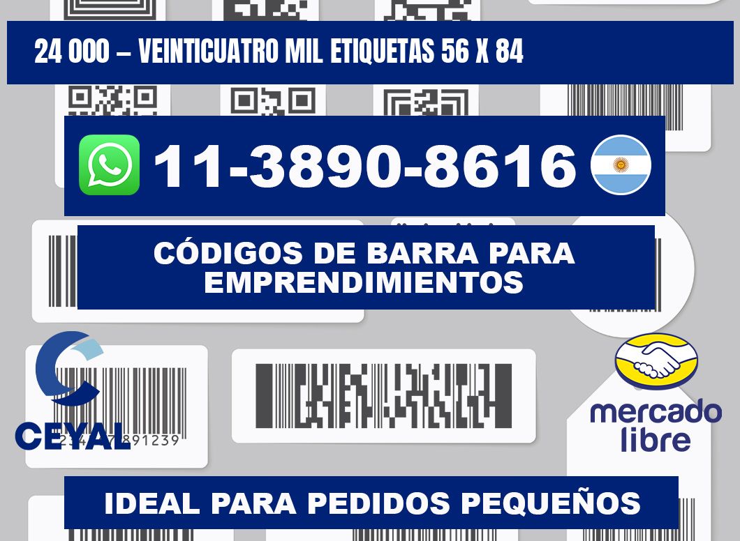 24 000 — veinticuatro mil etiquetas 56 x 84